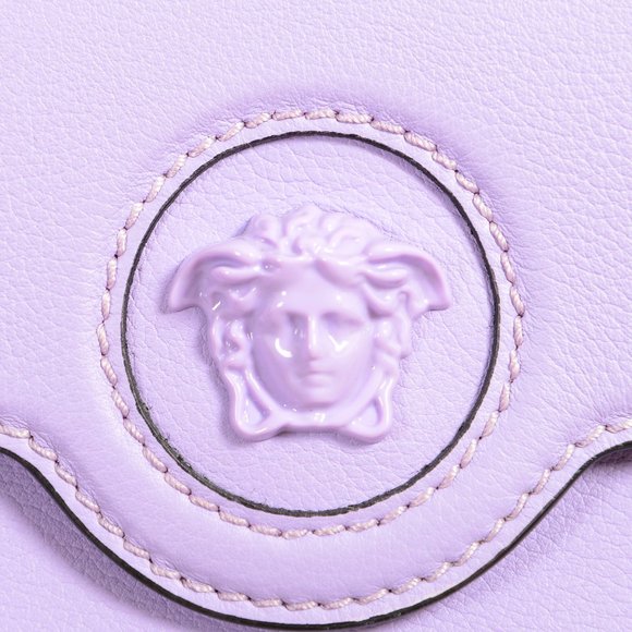Versace Women's Lilac Textured Leather Medusa Head Crossbody Shoulder Bag - Picture 3 of 10